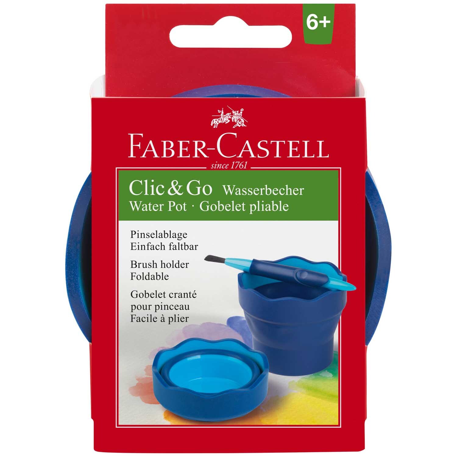 Faber Castell Wasserbecher Clic & Go Blau