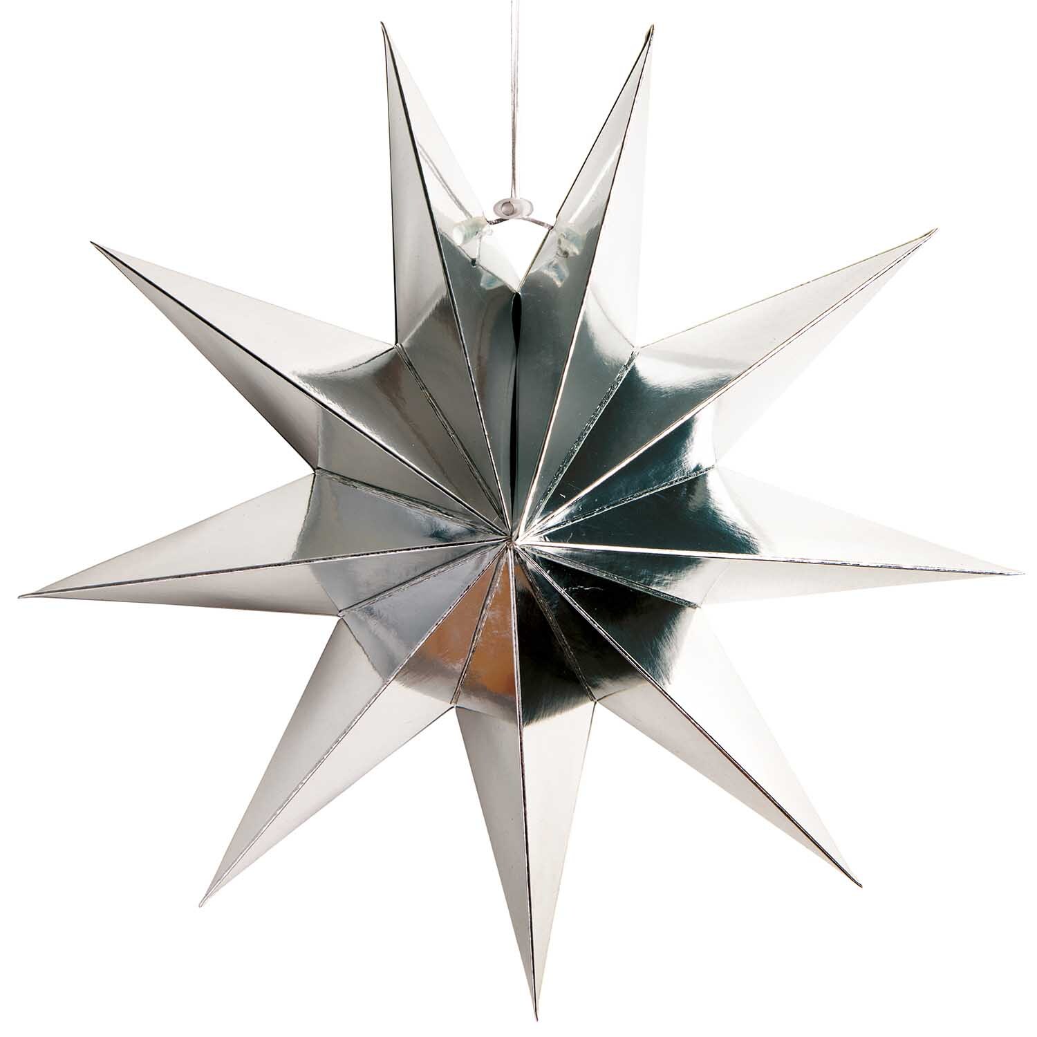 Rico Design Papierstern auffaltbar 28cm Silber Glänzend