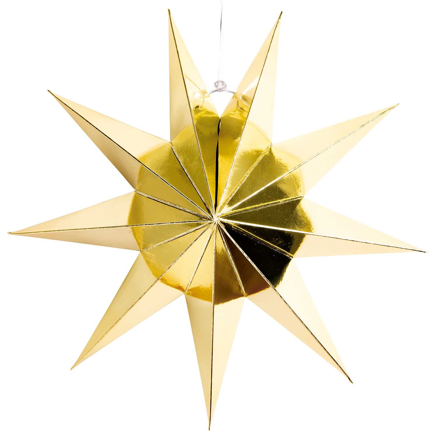 Rico Design Papierstern auffaltbar 28cm Gold Glänzend