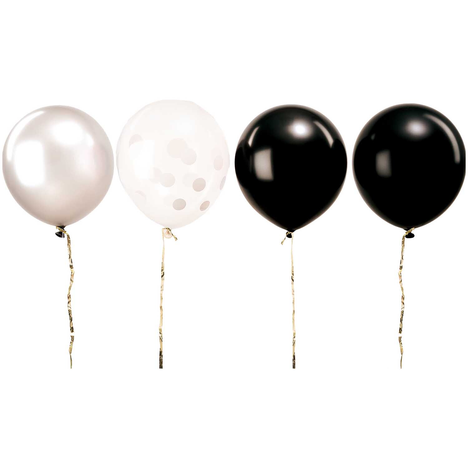 Rico Design Luftballon Mix schwarz-weiß 30cm 12 Stück
