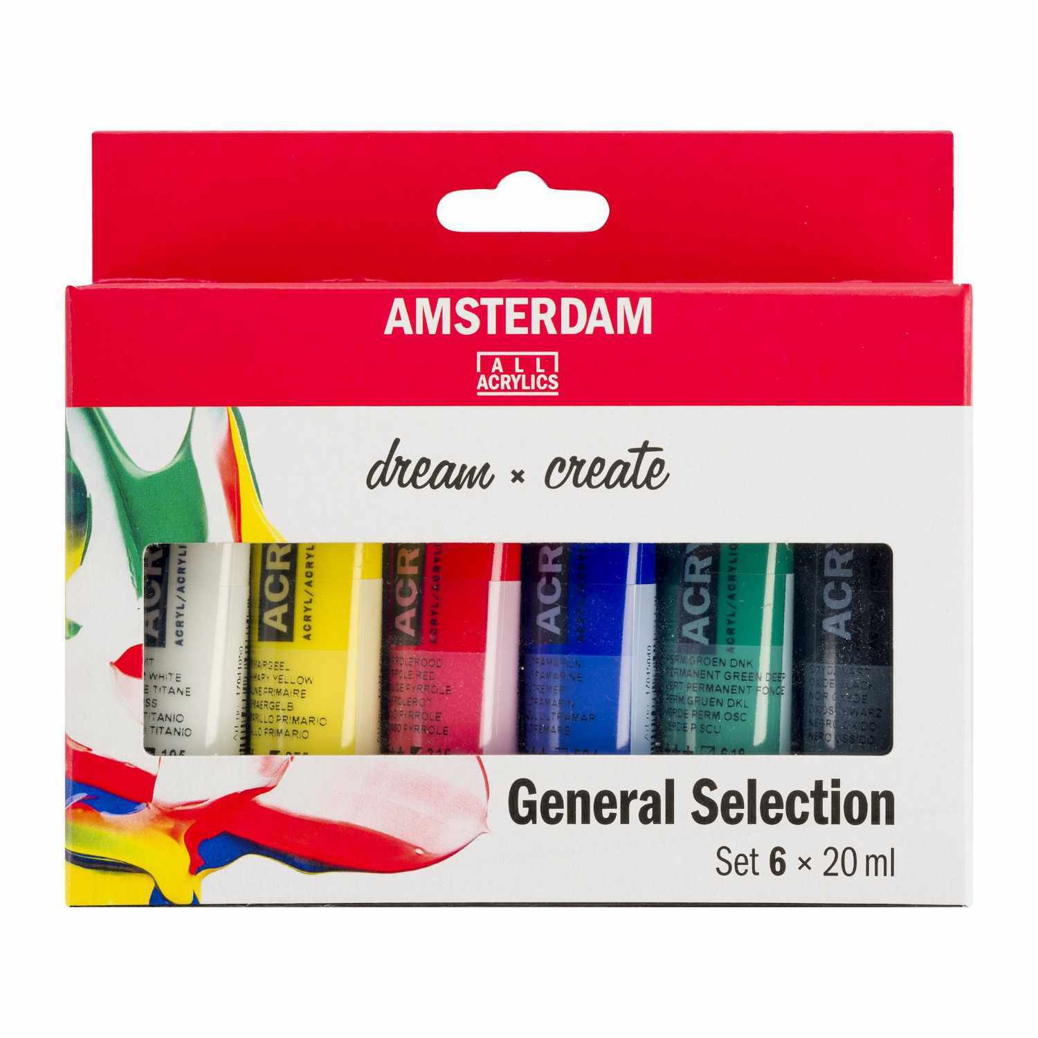AMSTERDAM Acrylfarbe Set 6x20ml Mehrfarbig