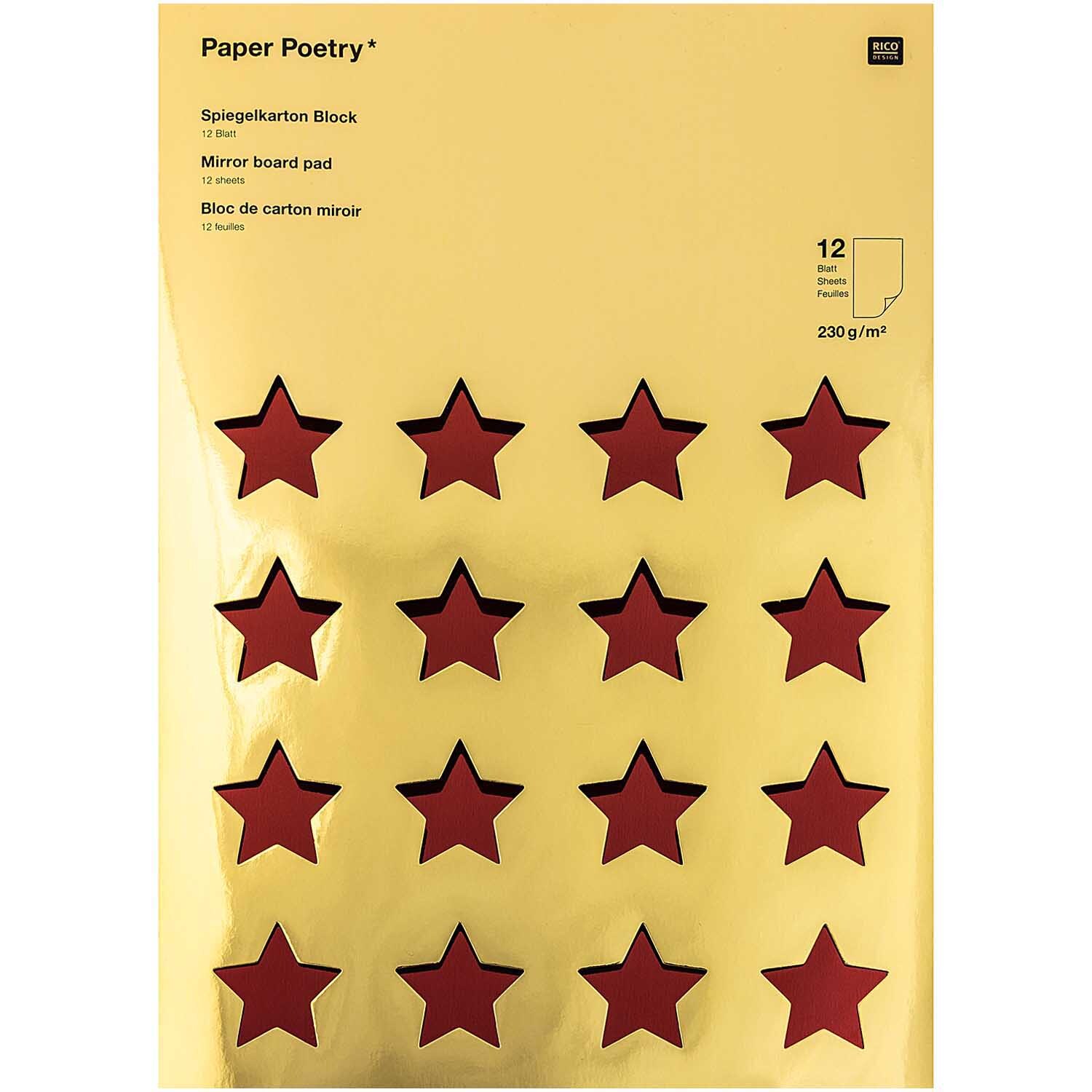 Rico Design Paper Poetry Spiegelkartonblock rot-grün 21x29,5cm 230g/m² 12 Blatt