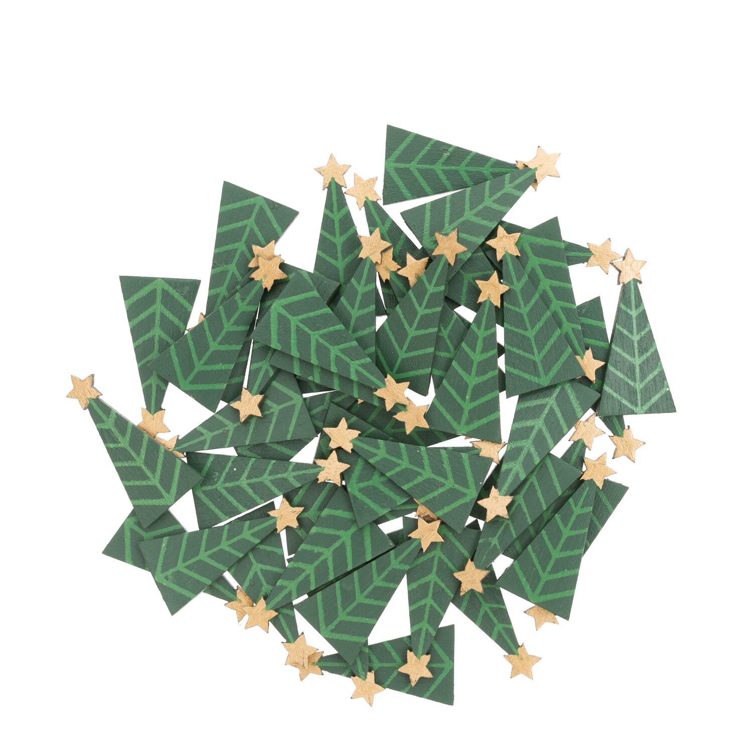 Rico Design Holzstreu Tannenbaum 15x30mm 48 Stück
