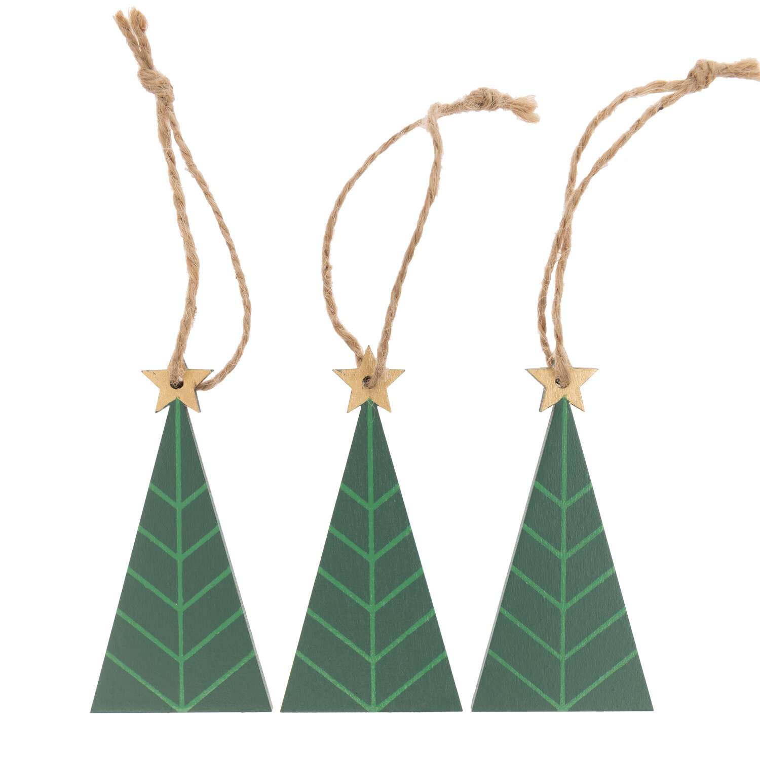 Rico Design Holzhänger Tannenbaum grün 40x80mm 3 Stück