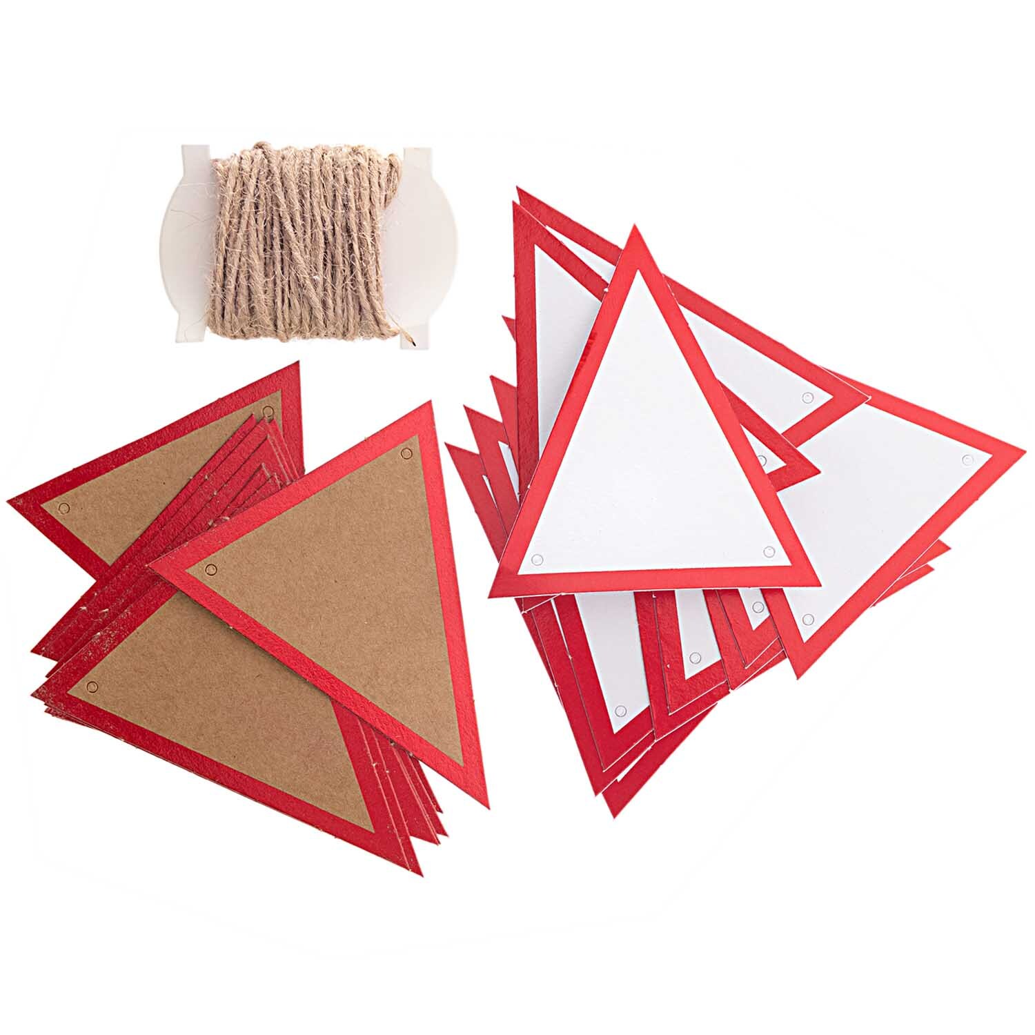 Rico Design Paper Poetry Papierwimpel mit Hot Foil 6,5x7,5cm 24 Stück Rot