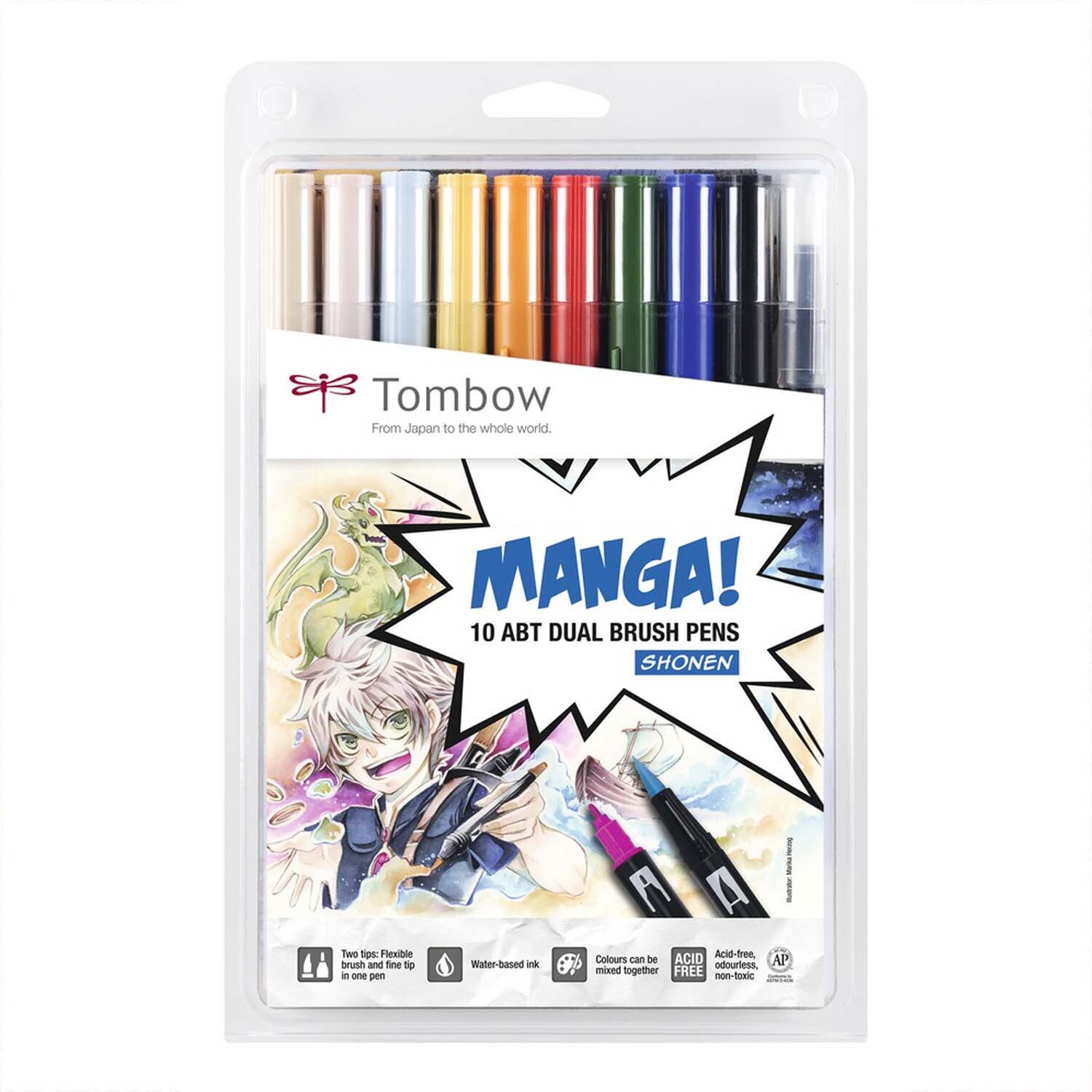 Tombow ABT Brush Pen Set Manga Shonen Mehrfarbig