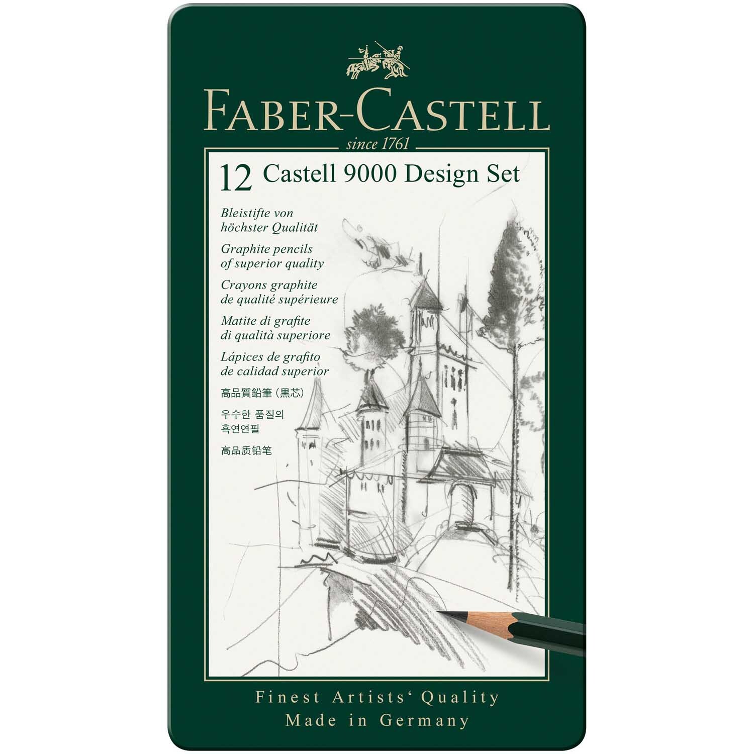 Faber Castell Castell 9000 Design Set Metalletui Silber