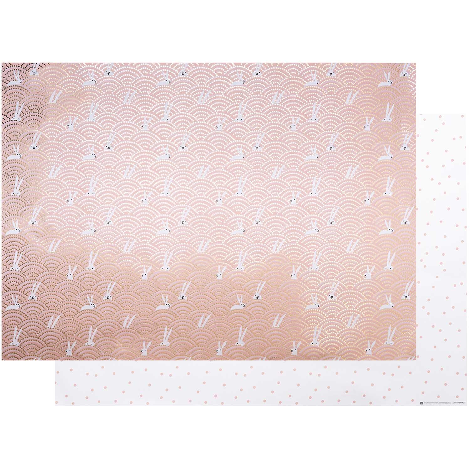 Rico Design Paper Poetry Motivkarton Bunny Hop Hasen im Feld rosa 50x70cm