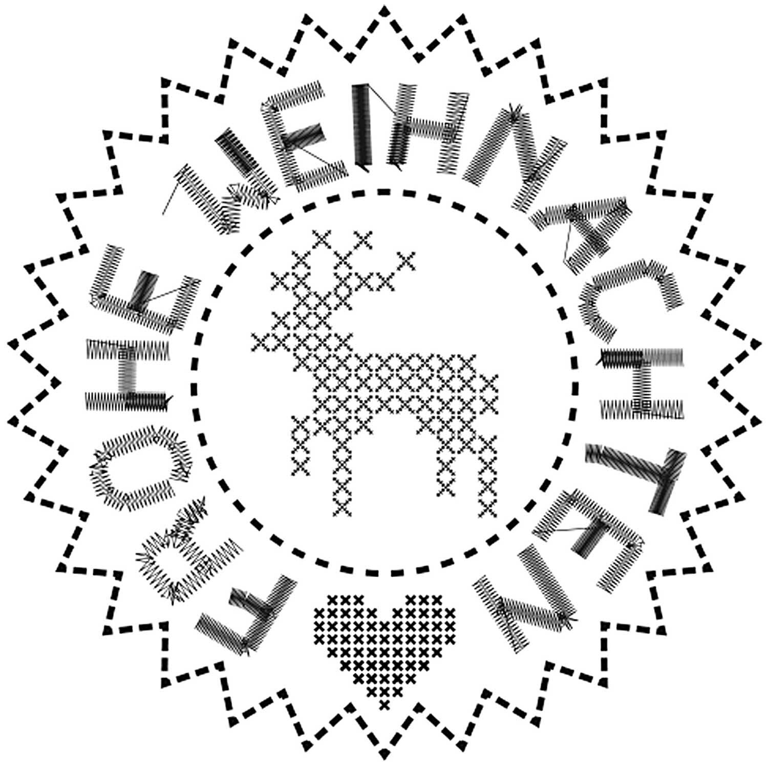Rico Design Stempel Frohe Weihnachten Kreuzstich Ø=3,5cm rund