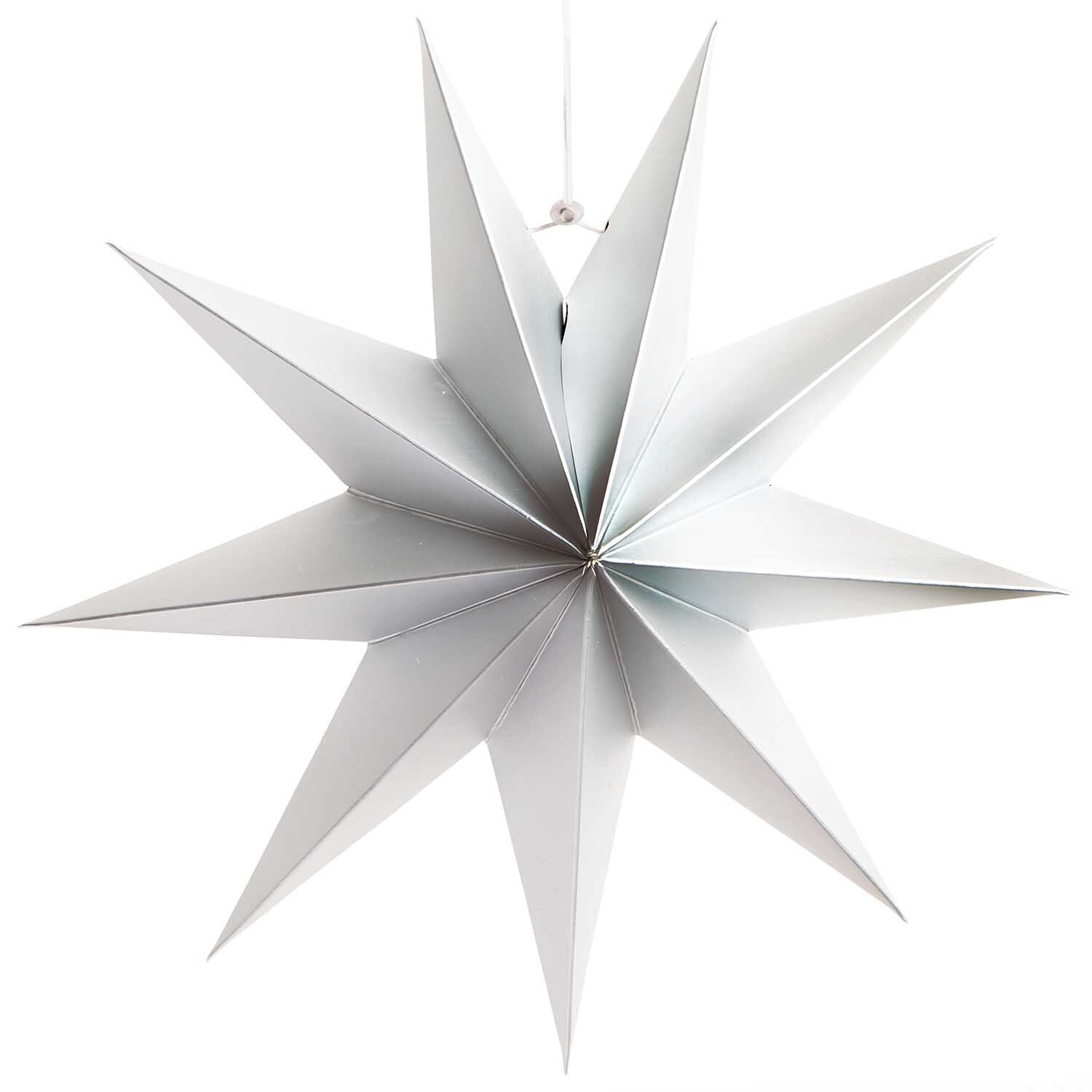 Rico Design Papierstern auffaltbar 28cm Silber Matt