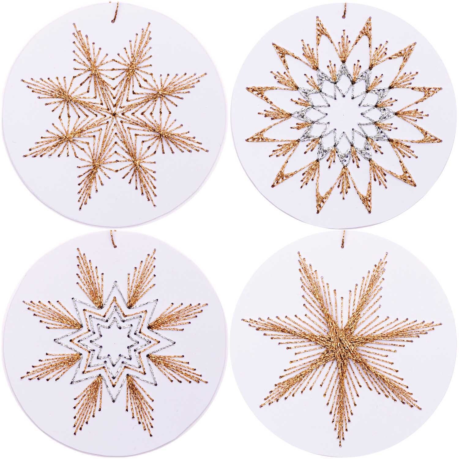 Rico Design Anhänger Weihnachtskugel zum Besticken weiß 8 Stück