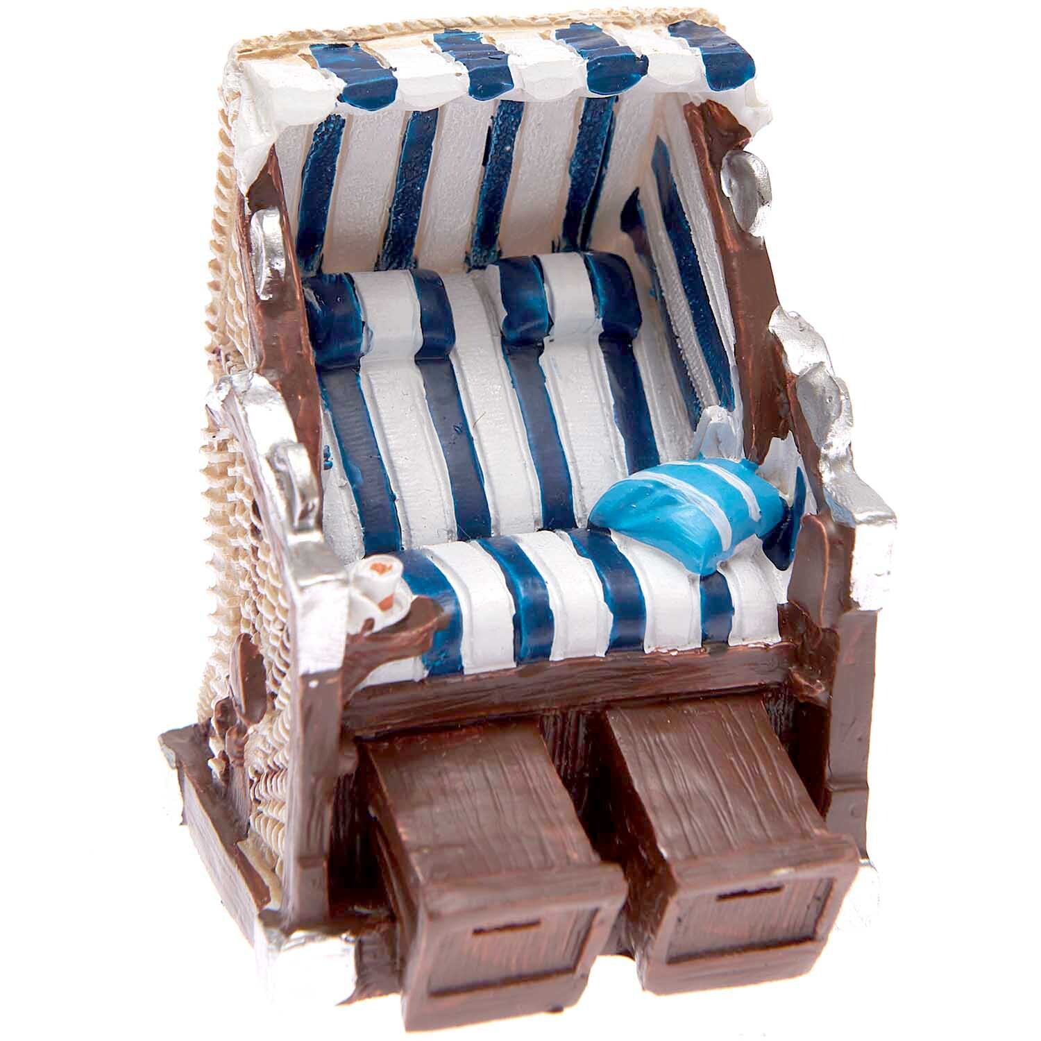 Rico Design Deko-Strandkorb blau-weiß 5x6,5cm