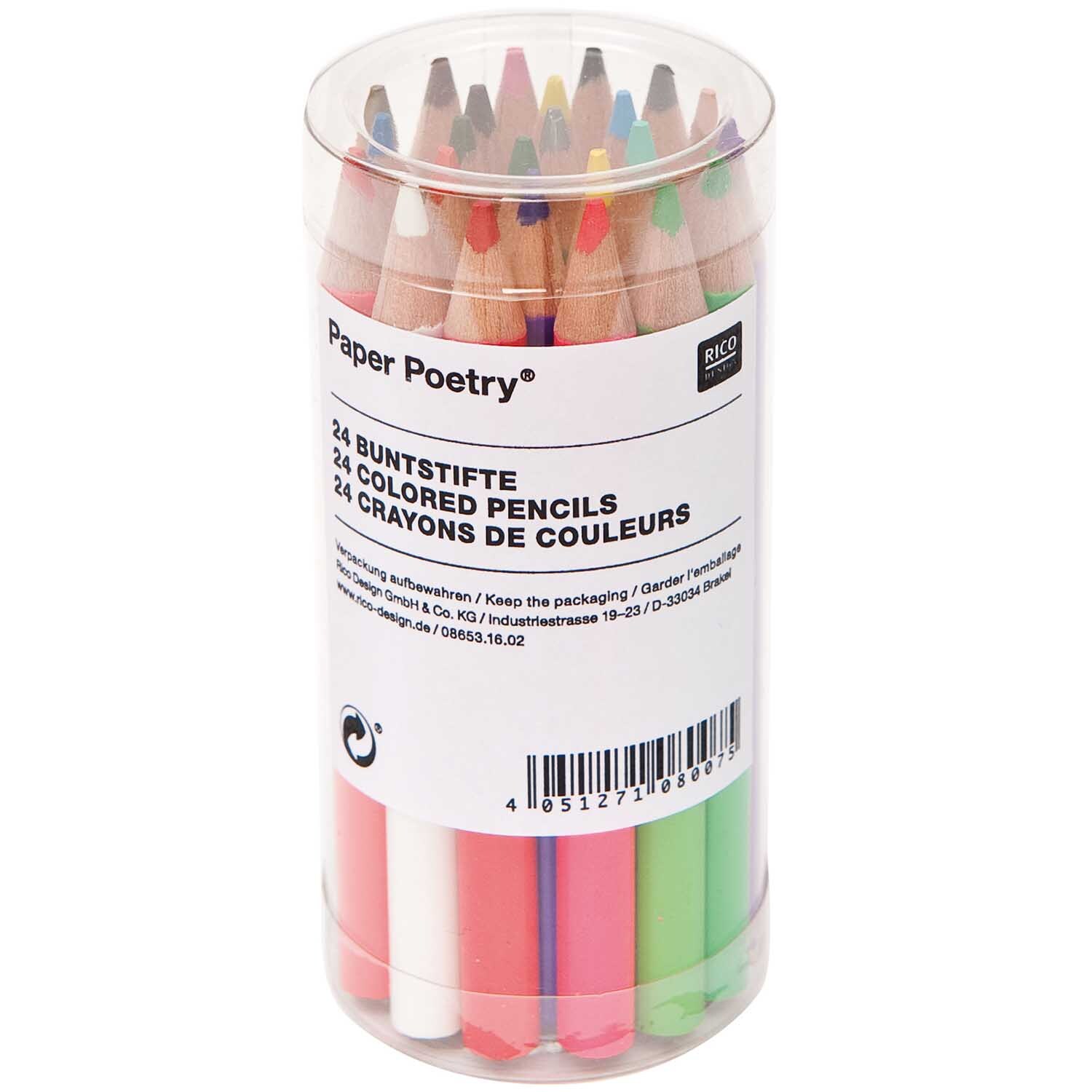 Rico Design Paper Poetry Buntstifte kurz 24 Stück Multicolored