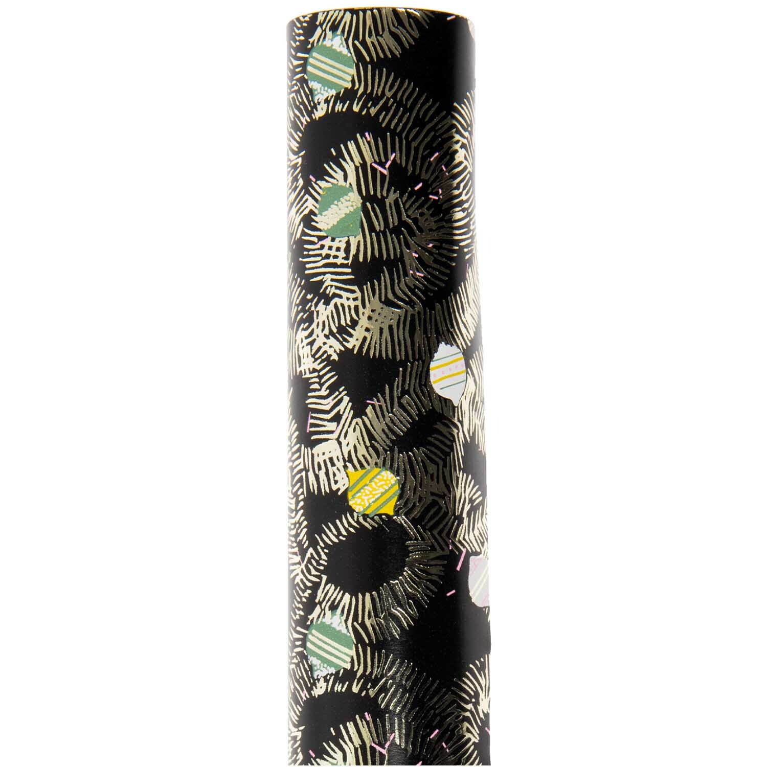 Rico Design Paper Poetry Geschenkpapier Nostalgic Christmas Baumschmuck schwarz 80cm 2m Hot Foil