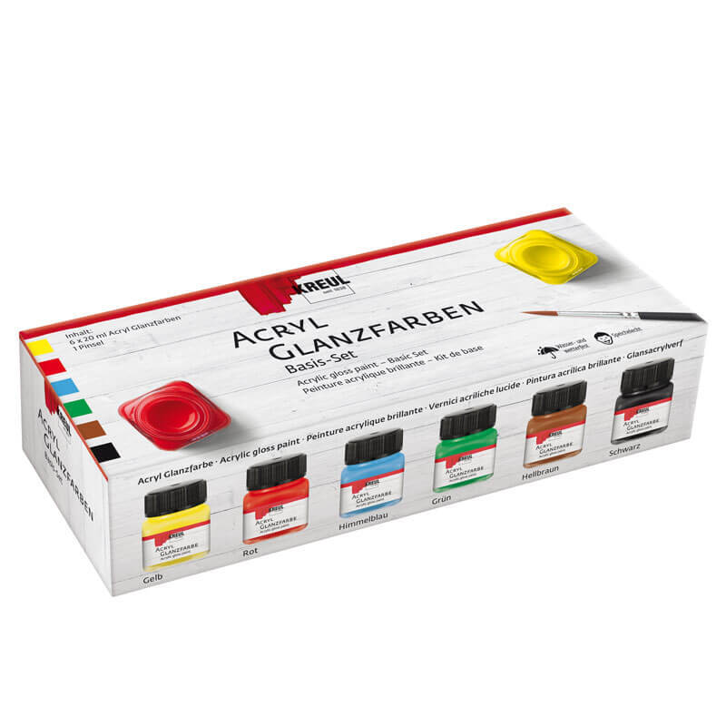 KREUL Hobby Line Creativ Set Acryl Glanzlack 6x20ml Mehrfarbig