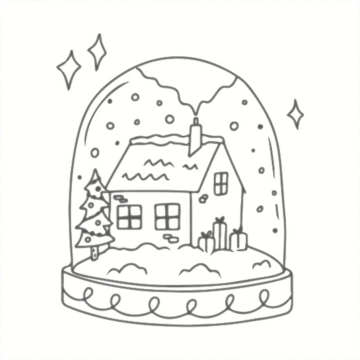 May&Berry Stempel Schneekugel weiß 45x45mm