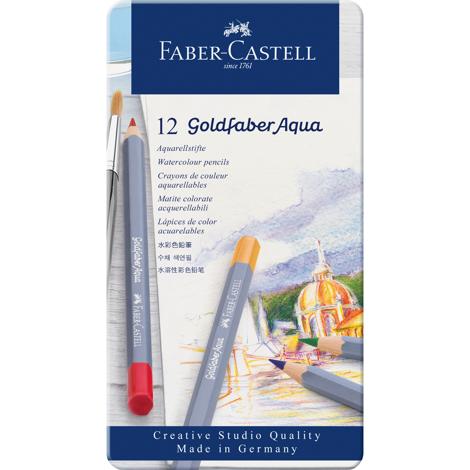 Faber Castell Goldfaber Aqua Aquarellstifte im Metalletui