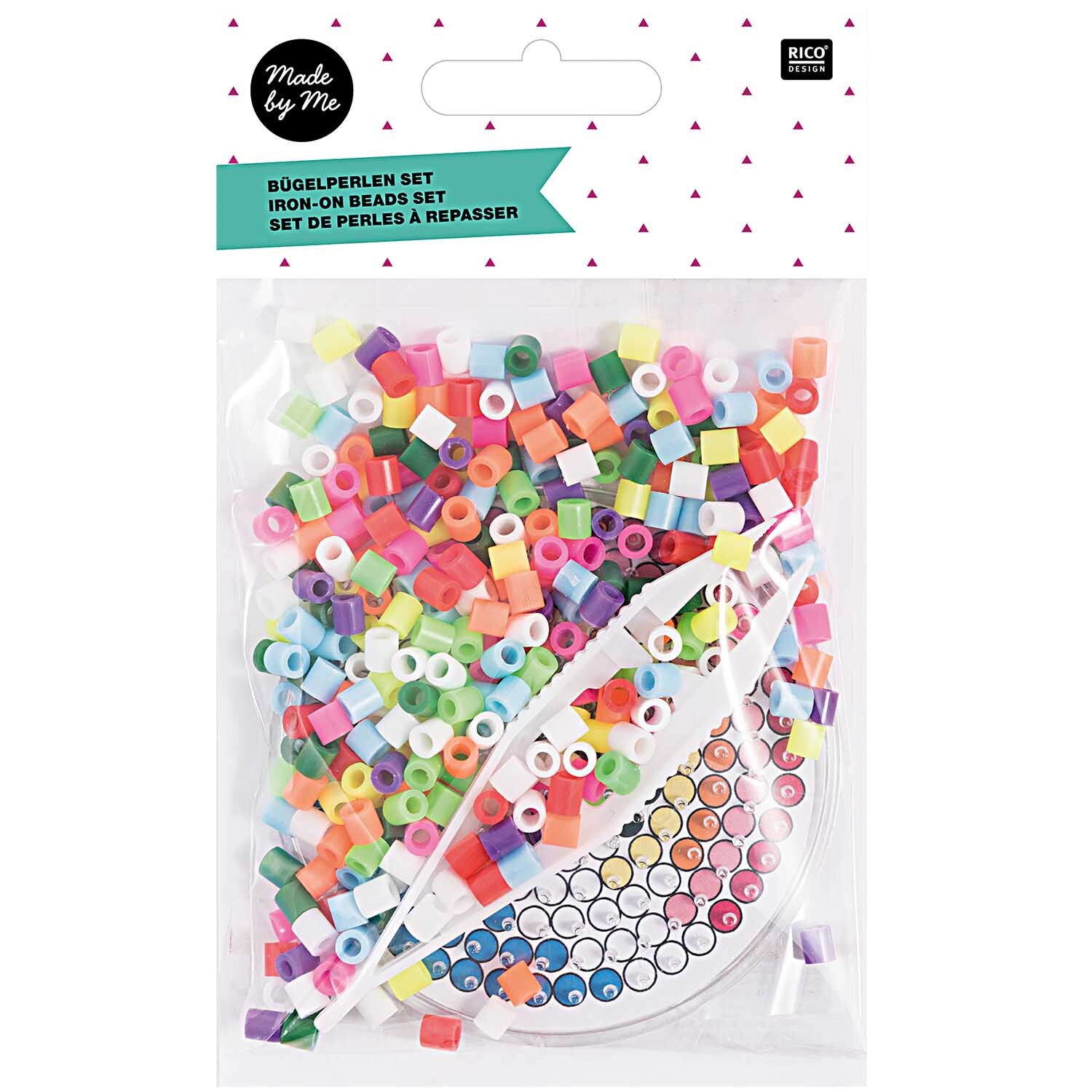 Rico Design Bügelperlen Set rund ca. 8,9x8,9cm