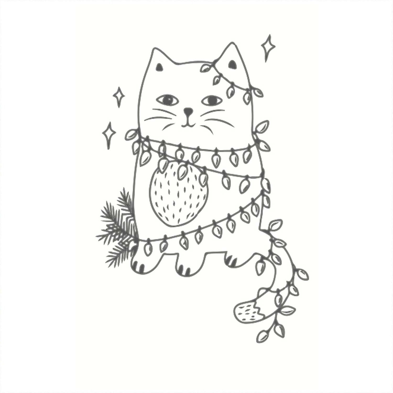 May&Berry Stempel Weihnachtskatze weiß 35x55mm
