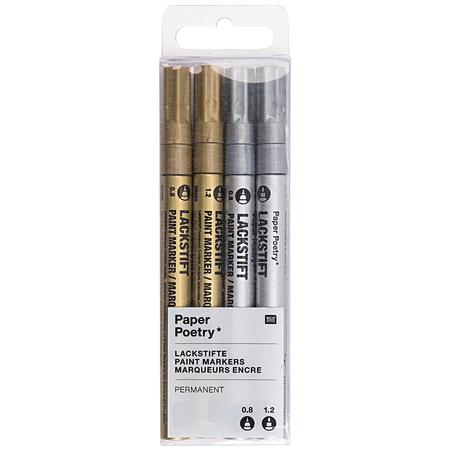 Rico Design Paper Poetry Lackmarkerset gold-silber Gold, Silber
