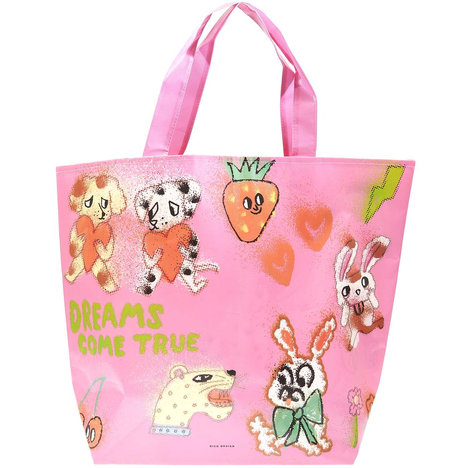 Rico Design Paper Poetry Shopper Airbrush rosa 54x43x20cm