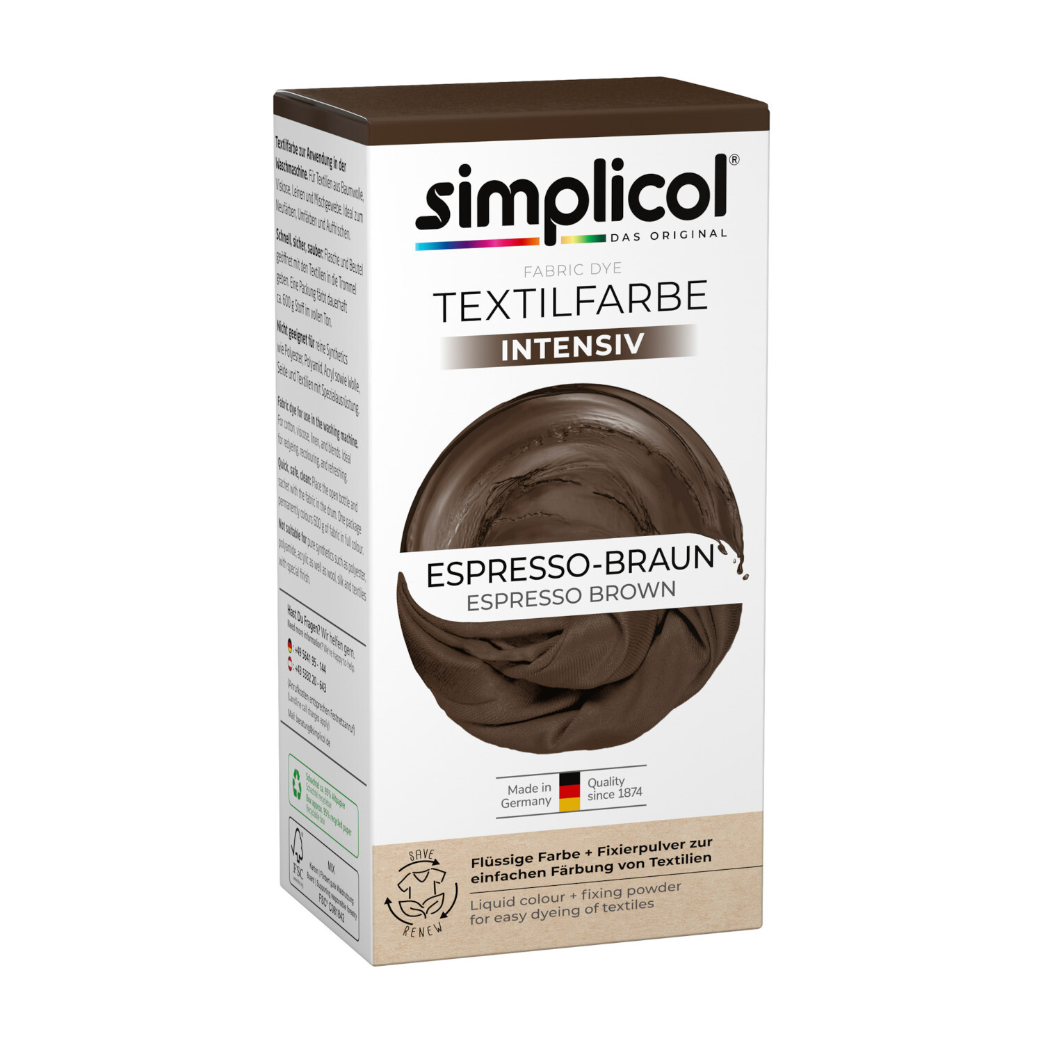 simplicol Textilfarbe intensiv 150ml Espressobraun