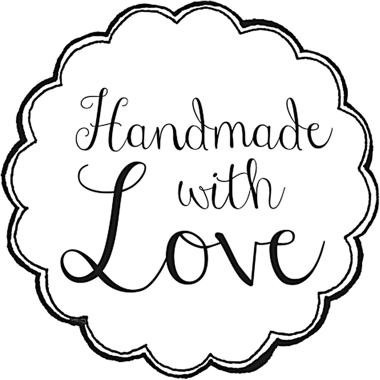 Rico Design Stempel rund handmade with love 3,5cm