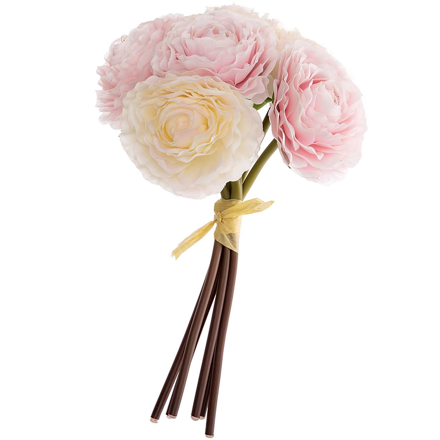 idee. Creativmarkt Ranunkelbund mit 6 Blüten rosa-weiß 22cm