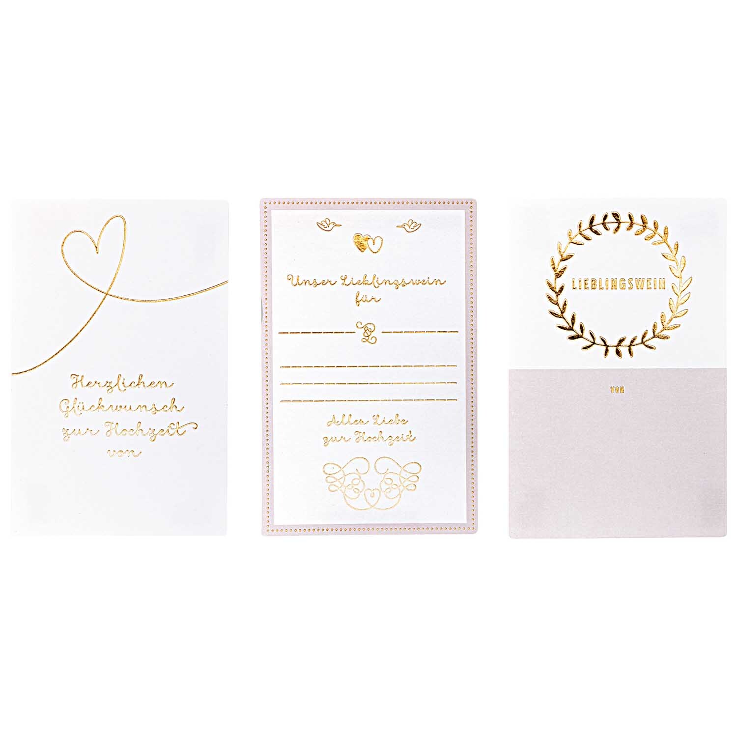 Rico Design Paper Poetry Etiketten für Flaschen Hochzeit 3 Stück