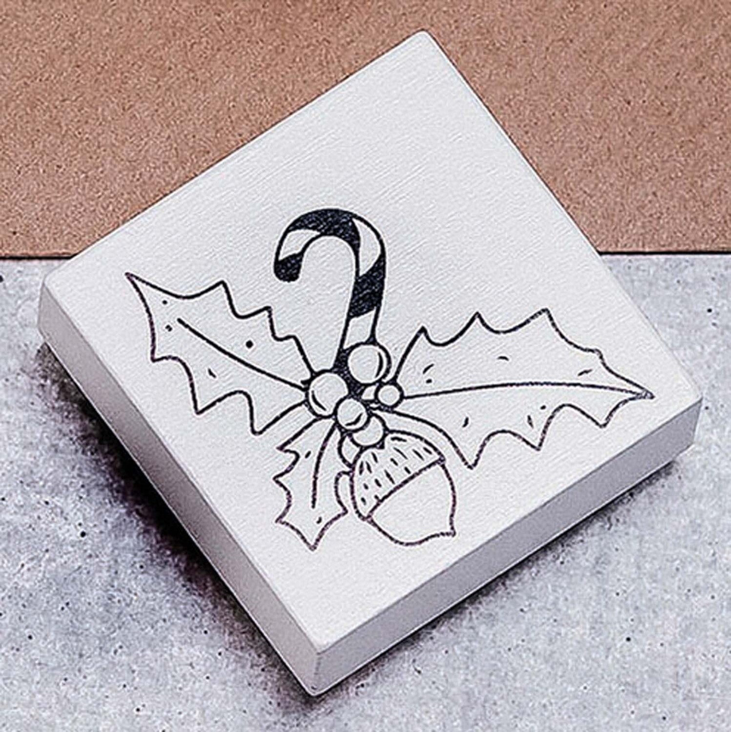 May&Berry Stempel Ilex mit Zuckerstange weiß 45x45mm