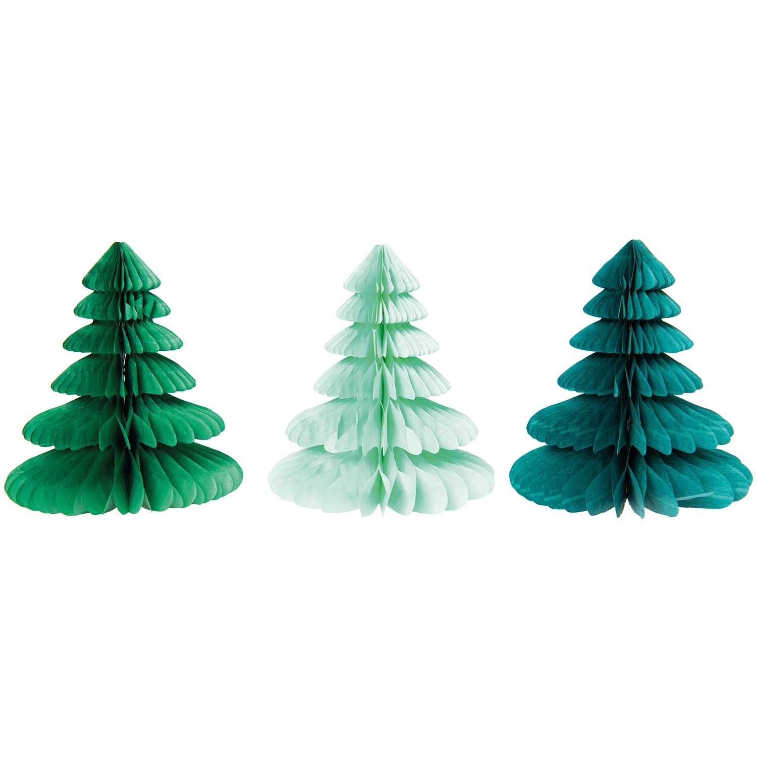 Rico Design Wabenpapier Tannenbäume 20cm 3 Stück Grün