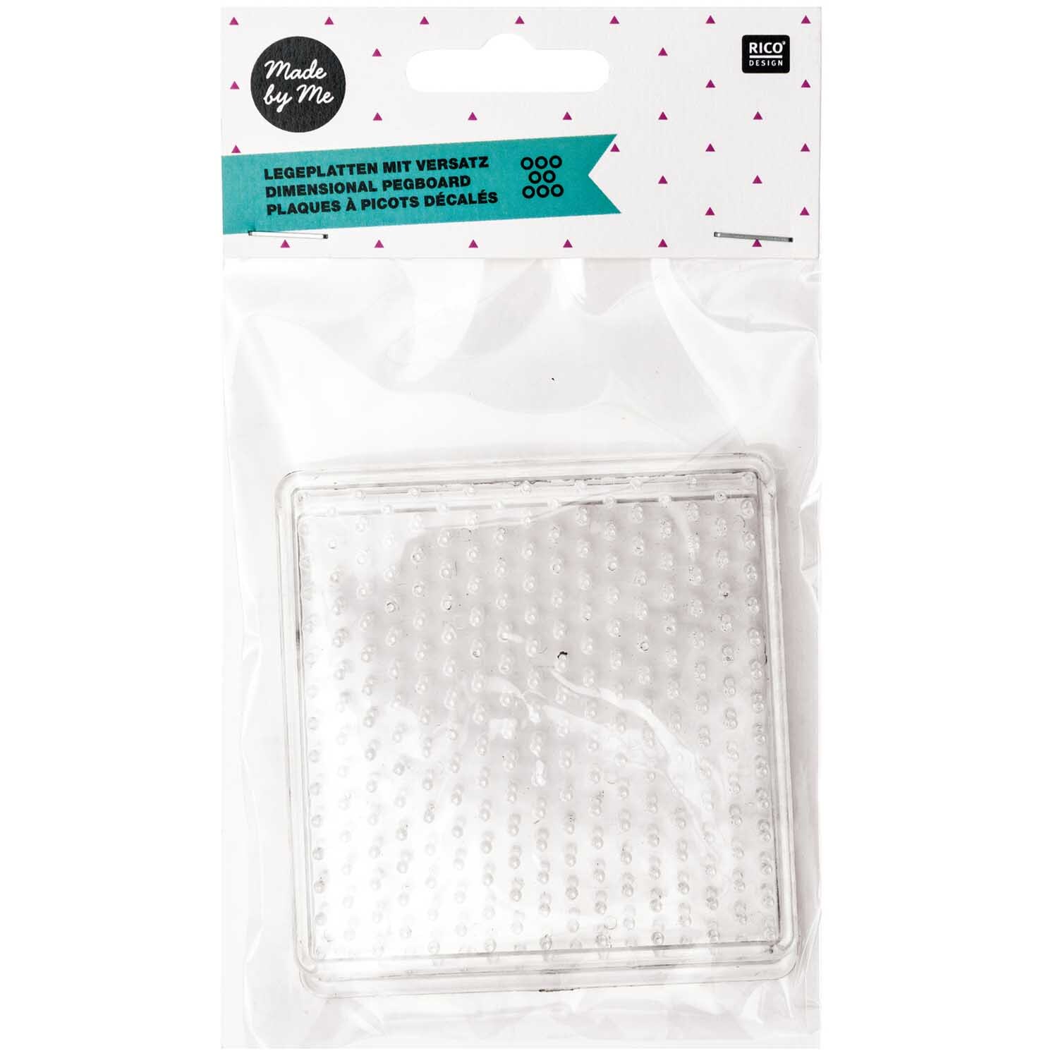 Rico Design Bügelperlen Legeplatte 8x8cm eckig 2 Stück