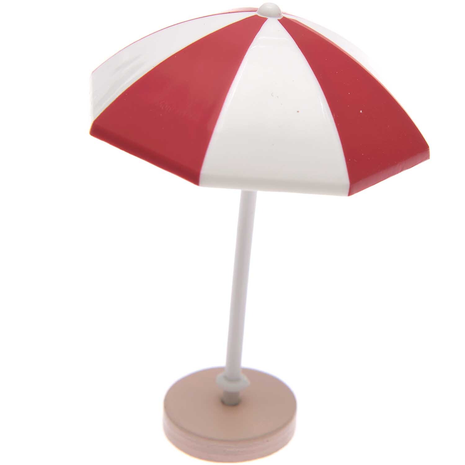 Rico Design Deko-Sonnenschirm rot-weiß 5,5x7,5cm