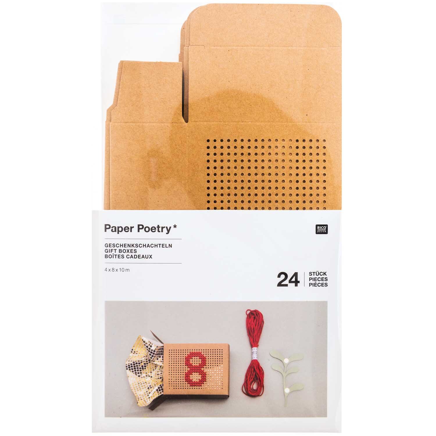 Rico Design Paper Poetry Adventskalender Boxen zum Besticken Natur
