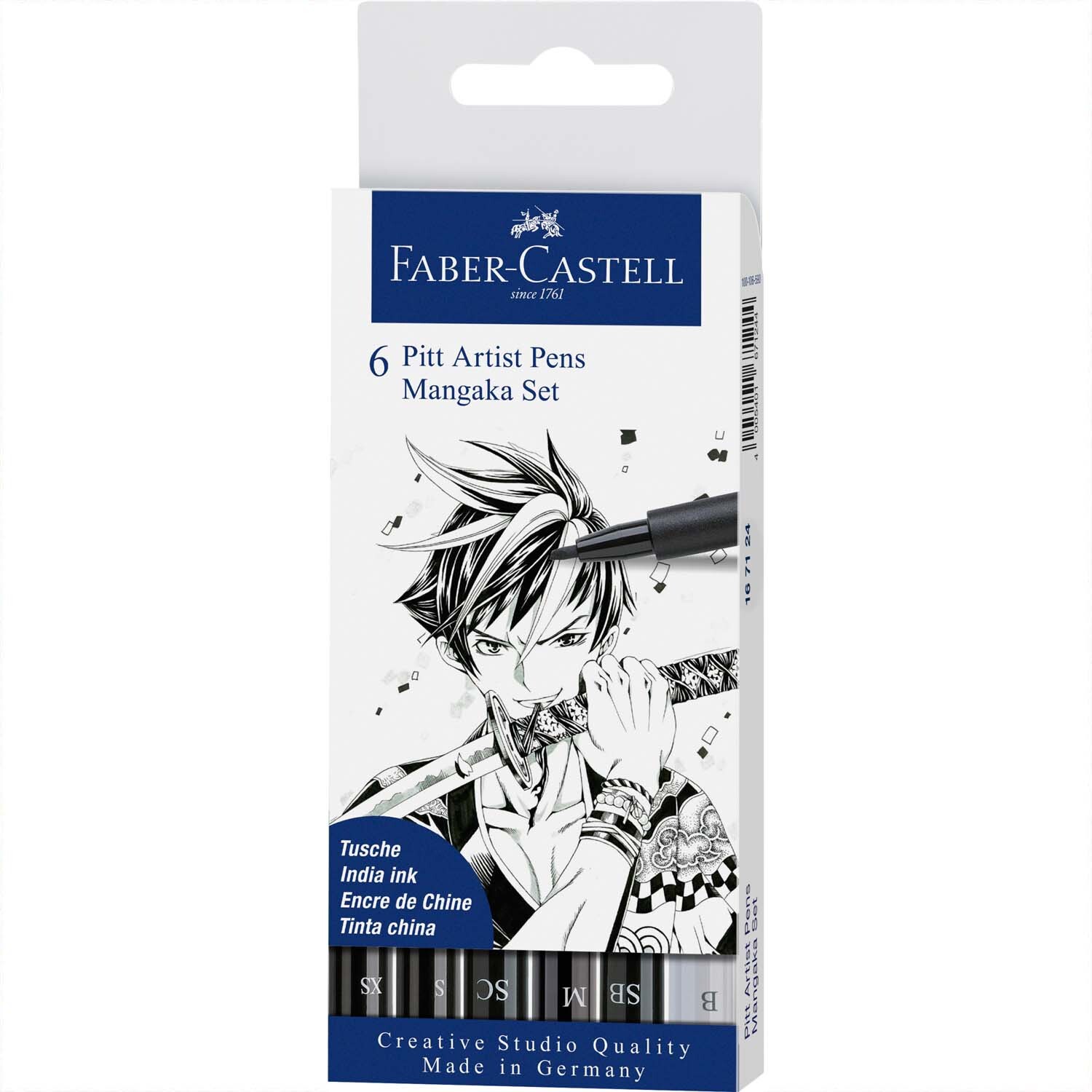 Faber Castell Pitt Artist Pen Manga schwarz Tuschestift-Set