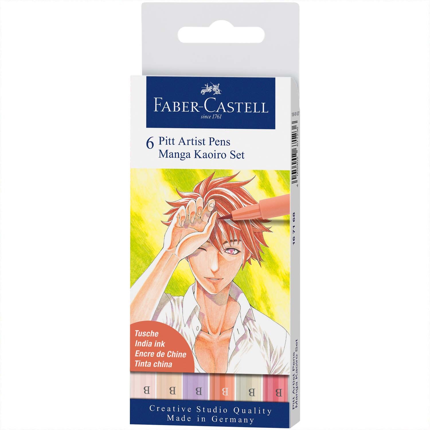 Faber Castell Pitt Artist Pen Manga Kaoiro Tuschestift-Set 6-teilig