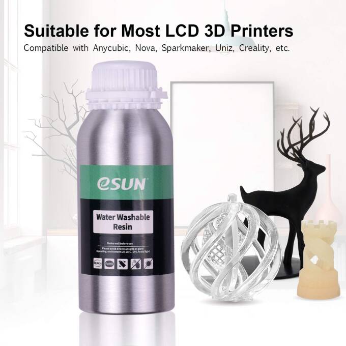 eSun UV/LCD Water Washable Resin Gelb 500 g
