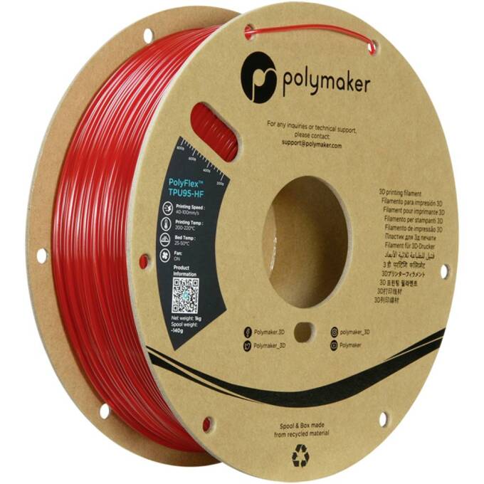 Polymaker PolyFlex TPU-95A High Speed Transluzent Rot 1,75 mm 1000 g