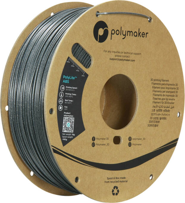 Polymaker PolyLite ABS Galaxy Dark Grey 1,75 mm 1.000 g