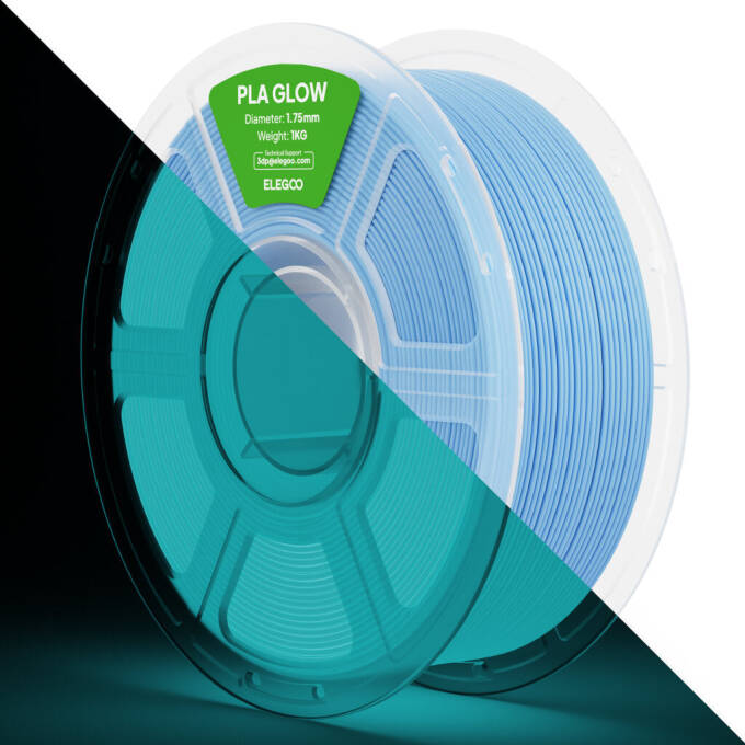Elegoo PLA Glow 1.75 mm 1.000 g ABS-Spule Blue