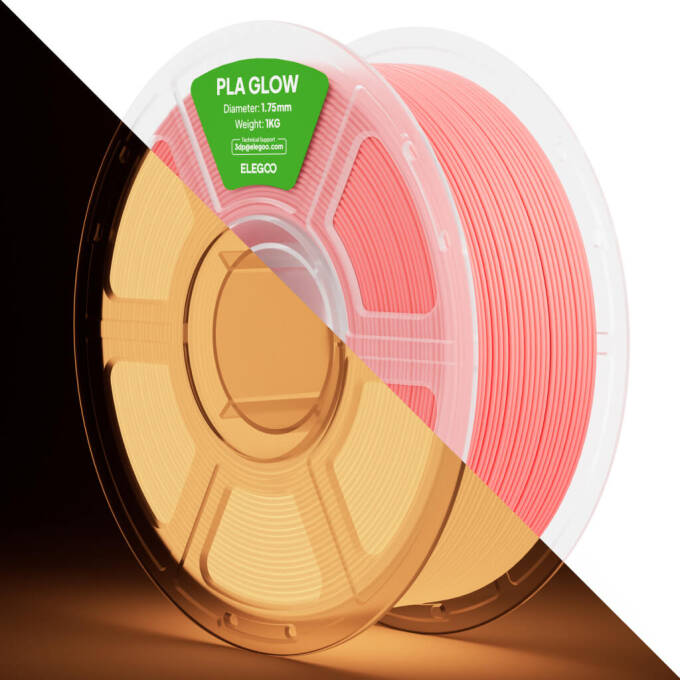 Elegoo PLA Glow 1.75 mm 1.000 g ABS-Spule Pink