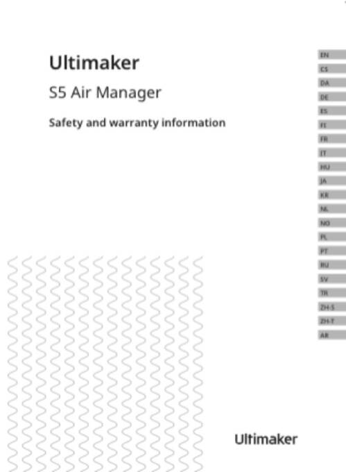 Ultimaker Safety Booklet Air Manager S5 AM