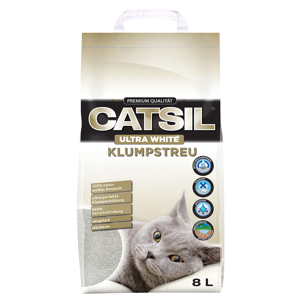 Catsil Katzenstreu Bentonit klumpend weiß 8 Liter