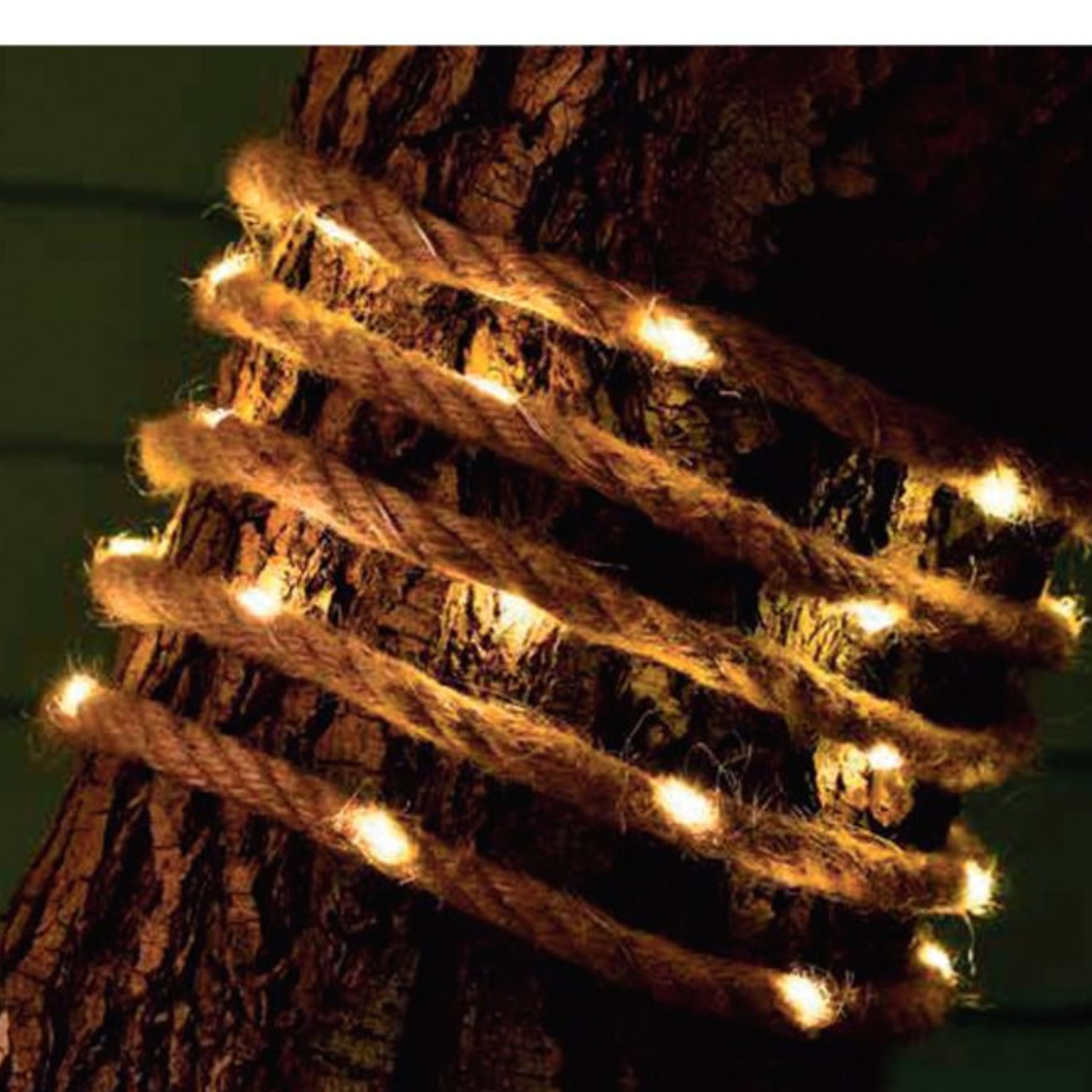 Solar Juteseil 40 warmweiße LEDs 4,5 m