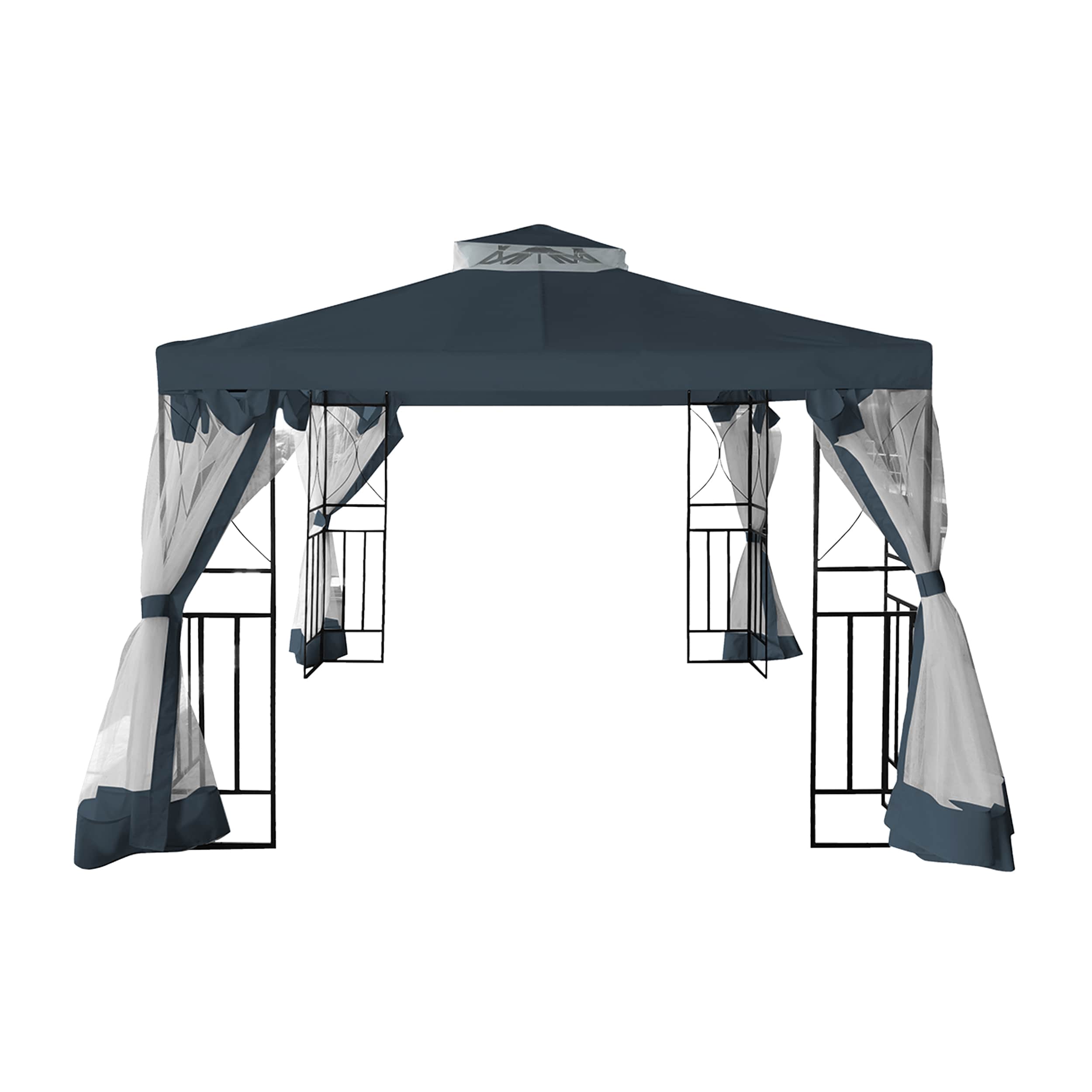 Tim Home Pavillon mit Moskitonetz 3x3x2,6m anthrazit