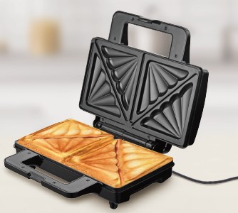 Sandwichmaker 2 Scheiben 1000W silber/schwarz