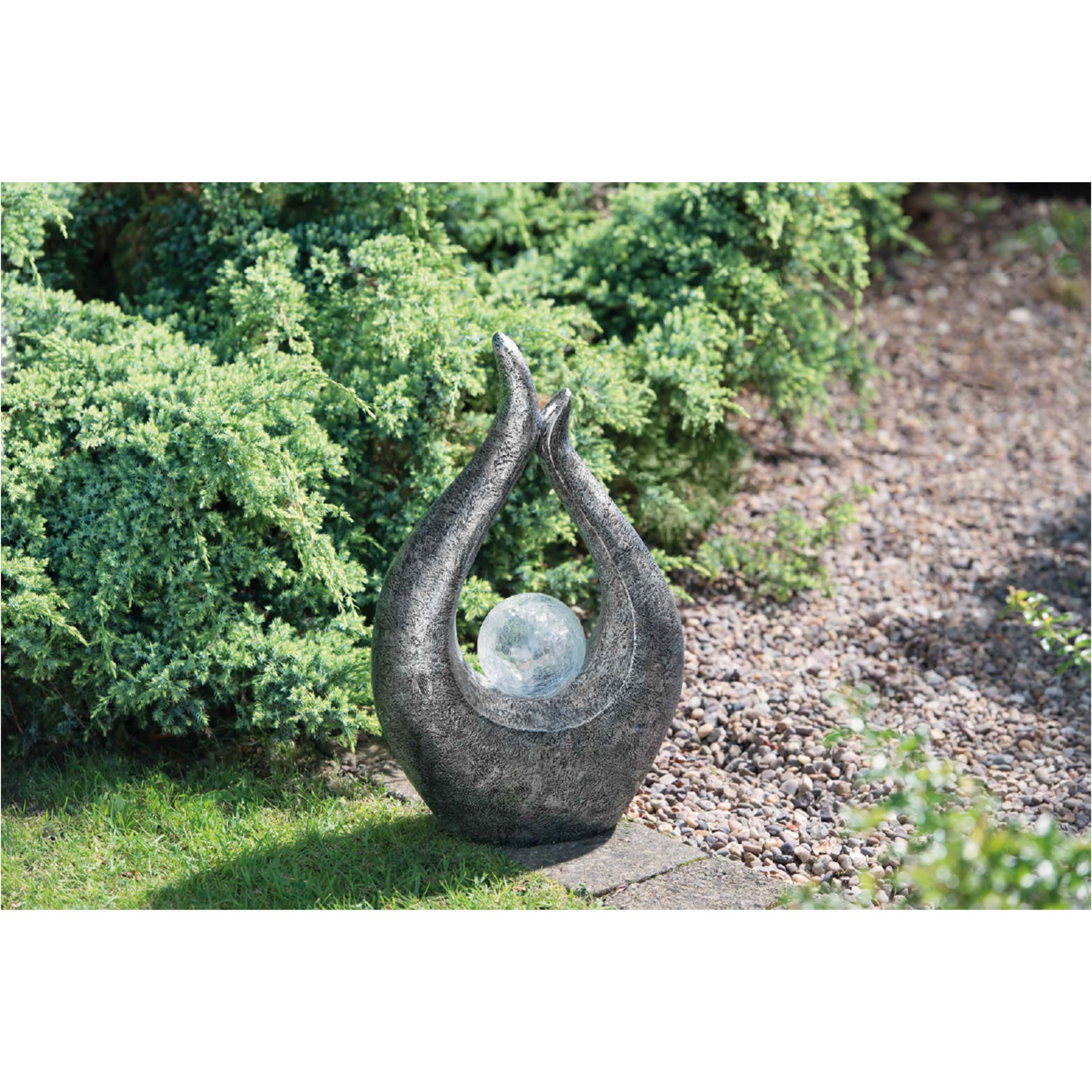 Solar Glasskuptlur Crackle 18x10x23cm