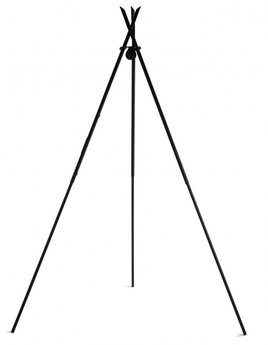 Premium Dreibein Gestell Tipi H 210 cm aus Naturstahl Grill Tripod Grillständer Schwenkgrill