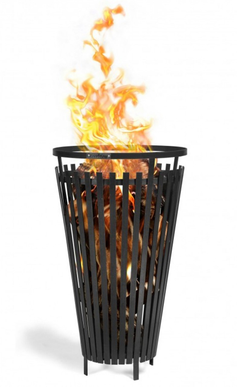 Feuerkorb 'Flame' Ø 45 cm Feuerstelle für den Garten aus Stahl Feuersäule als Wärmequelle oder Grill