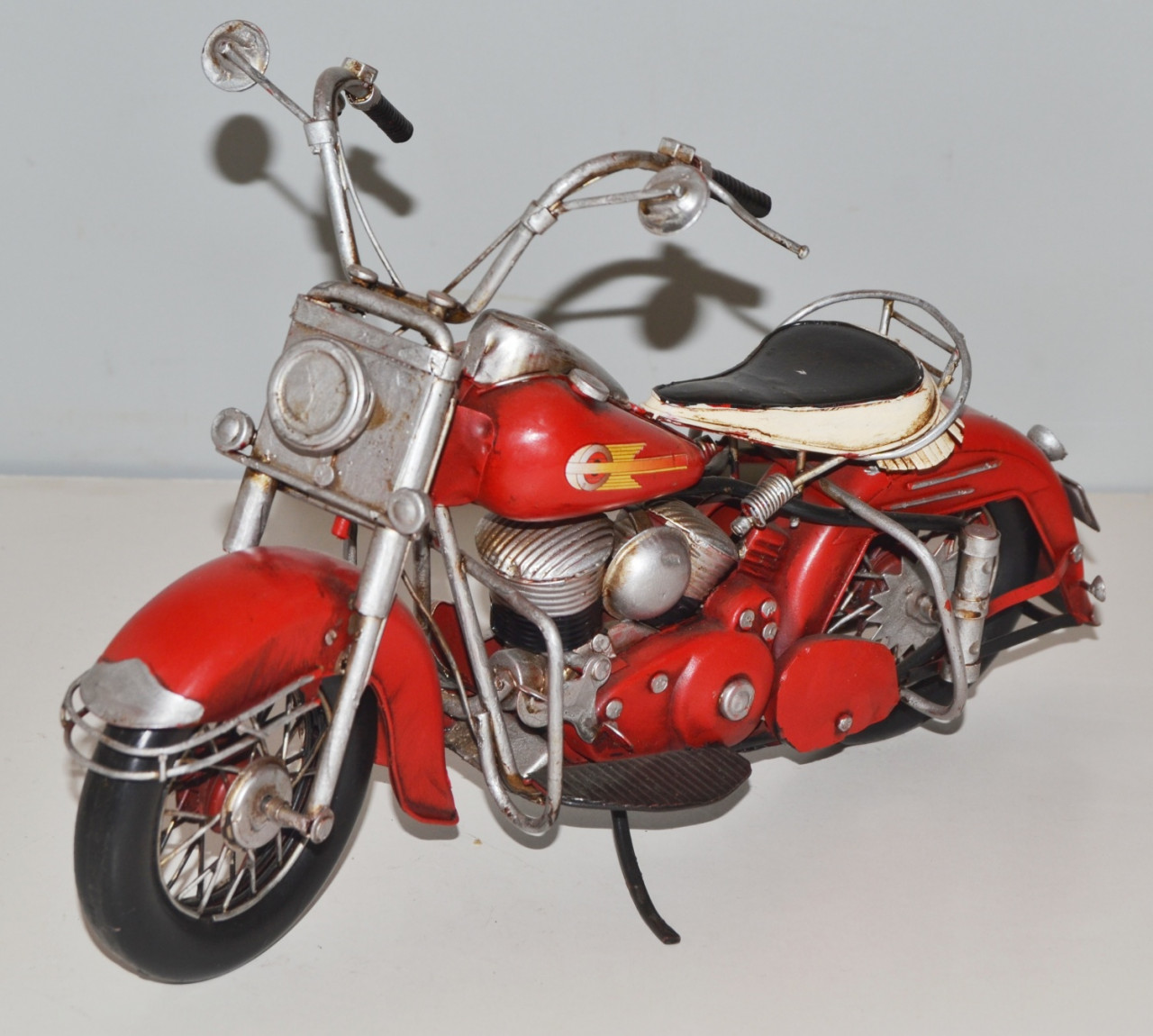 Blechmotorrad Nostalgie Modellauto Oldtimer Marke Harley-Davidson Motorrad USA aus Blech L 33 cm